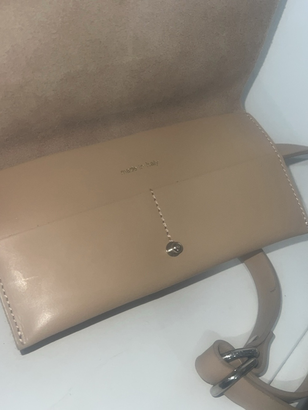 Beige Leather Crossbody Bag - Made in Italy